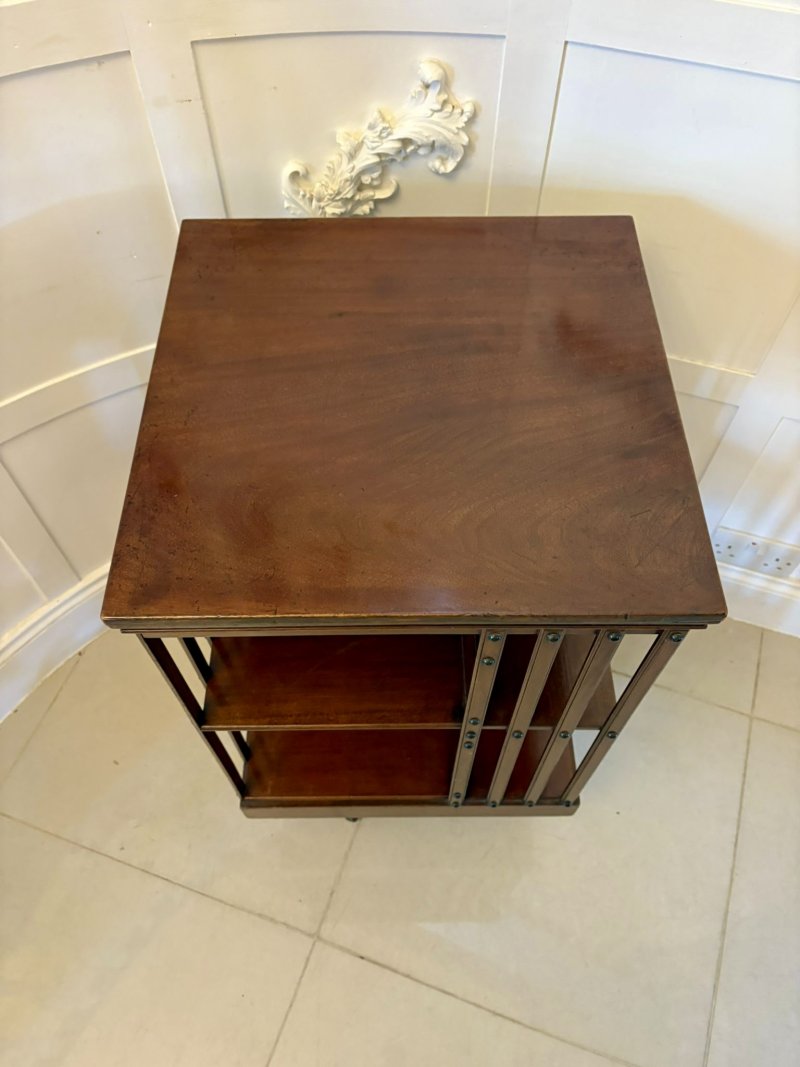 Antique Edwardian Quality Mahogany Revolving Bookcase - Image 5